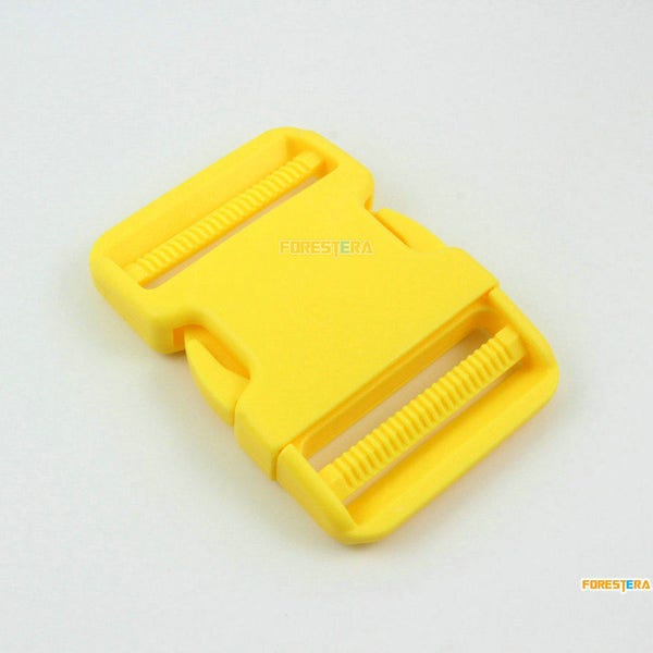 2 Pièces 50mm Yellow Plastic Side Quick Release Buckle Clip pour sac à dos (SLCK50-4)