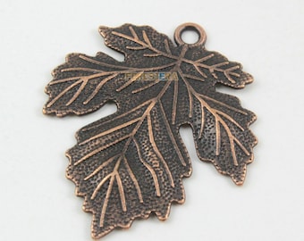 5 Stück Antik Kupfer Ahornblatt Charme Ahornblatt Anhänger 32 x 37 mm (PND1304-14126)