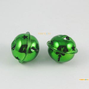 10Pcs 30mm Green Bells Jingle Bells Christmas Bells Pet Bells (Bell07)