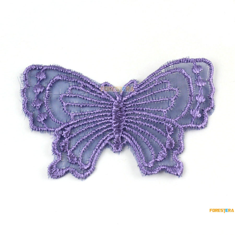 3/5 Purple Butterfly Patch Set, Iron on Patches, Sew on Butterflies  Embroidered Appliques, Embroidery Craft Supplies 
