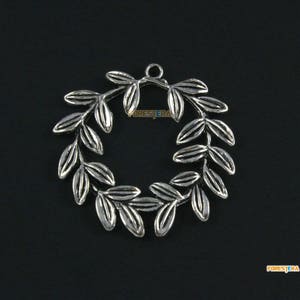 10Pcs Antique Silver Leaf Charm Tree Branch Pendant 38x38mm (PND1566)