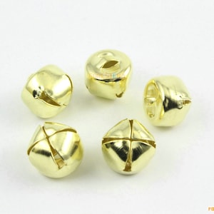 100Pcs 12mm Gold Bells Jingle Bells Pet Bells Cross Bells (JSSZLD12)
