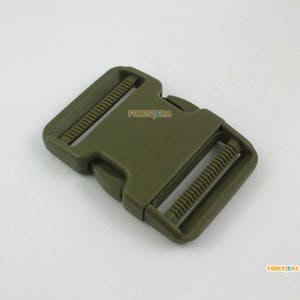 2 Pieces 50mm Navy Green Plastic Side Quick Release Buckle Clip for Backpack Bag (SLCK50-5)