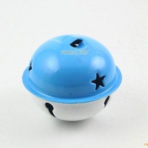 5Pcs 40mm Double Color Bells Jingle Bells Pet Bells Blue White Bells (SHSLD2)