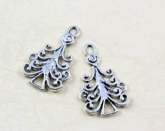 50Pcs Antique Silver christmas trees Charm christmas trees Pendant 23x14mm (PND547)