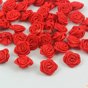 40 piezas de encaje rosa aplique rojo terylene parche de encaje 1.5cm (LACE407)