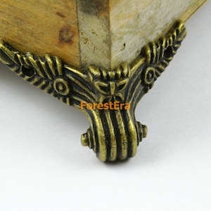 4Pcs Antique Brass Jewelry Box Feet Animal Box Leg Case Feet 57x27mm (BOXF110)