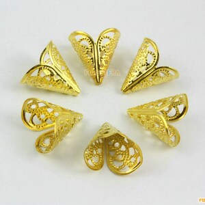 100Pcs Gold Bead Cap Bead Base Setting 16x16mm (HT84)