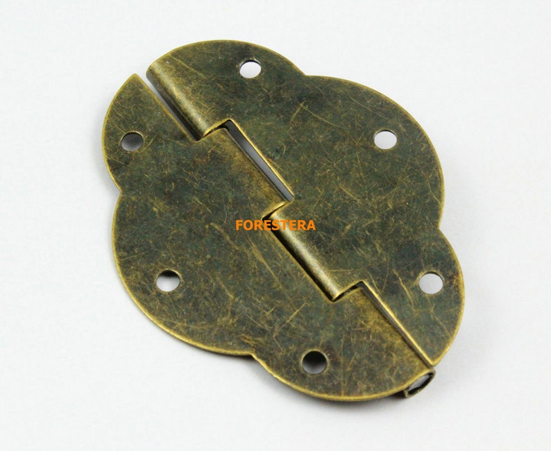 10Pcs Antique Brass Flower Hinge Box Hinge 56x42mm HINGE20 image 3