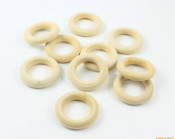 30Pcs Unfinished Wood Ring Natural Wooden Rings Wood Beads 30mm (MQ04)