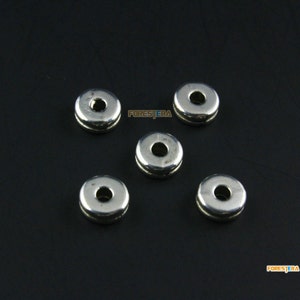 100Pcs Antique Silver Bead Spacer Round Bead Spacer For Jewerly 6.5mm (PND1377)