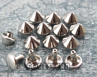 50Pcs 9mm Silver Conical Rapid Rivet Studs (SC-RI09)