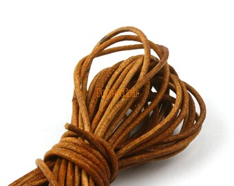 5 Yards 2mm Leather Cord Leather Belt Round Leather Cord Genuine Leather Cord (YPS4)