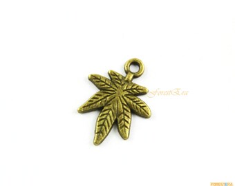90Pcs Antique Brass tree leaf Charm tree leaf Pendant 20X15mm (PND1030)