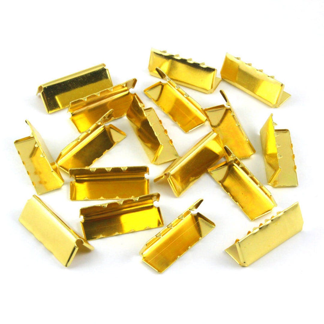 100 Pieces 2610mm Gold Flat Ribbon Clamp End Crimp 11/32 Etsy