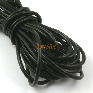 5 Yards 3mm Leather Cord Black Leather Belt Round Leather Cord Genuine Leather Cord (YPS16)