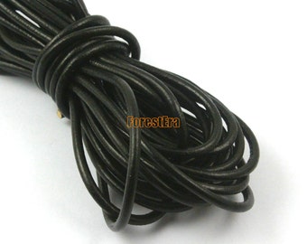 5 Yards 3mm Leather Cord Black Leather Belt Round Leather Cord Genuine Leather Cord (YPS16)