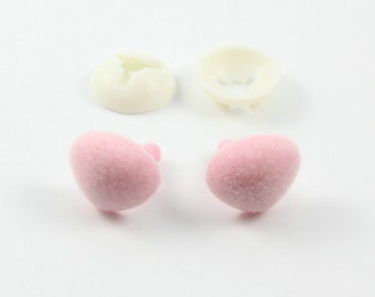 40 Pieces 18mm Pink Fuzzy Flock Nose , Safety Animal Doll Nose, Teddy Bear Nose Come With 40 pieces Washers (WWBZ18)