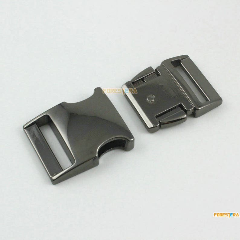 2 Pieces 25mm Gunmetal Metal Side Quick Release Buckle Clip Etsy