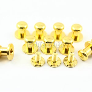 10Pcs 8mm Gold Round Screw Back Spike Studs For Leather Craft (JHK868)