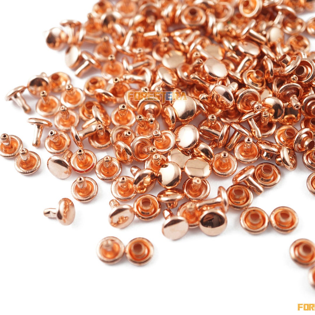 Size: 6*5mm Rose Gold Double Cap Round Rapid Rivet Punk Rock ...
