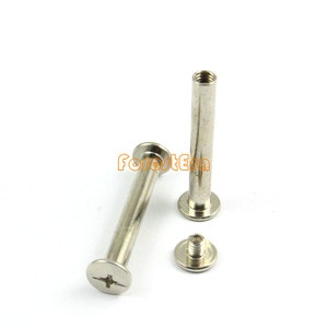 20Pcs 9x35mm Nickel Plated Chicago Screw Stud Rivet Belt Strap Fastener (CHI35)