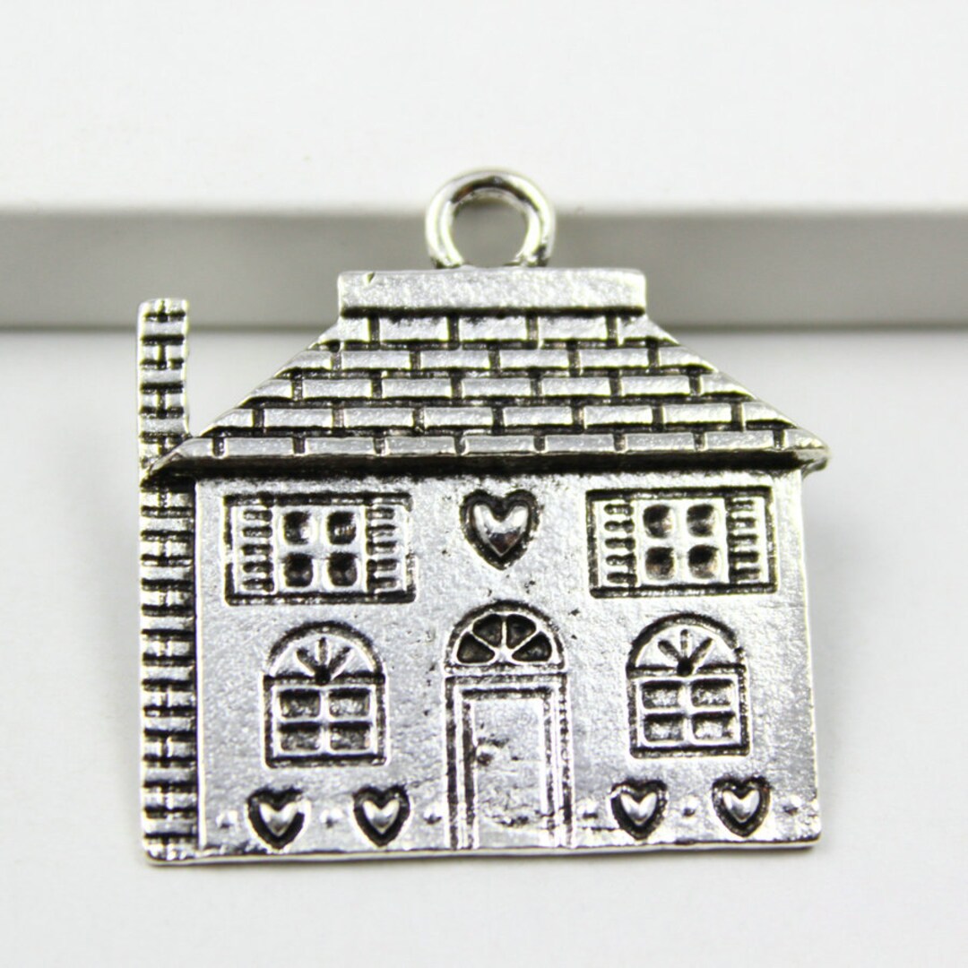 10pcs Antique Silver House Charm House Pendant 30x25mm PND351 Etsy