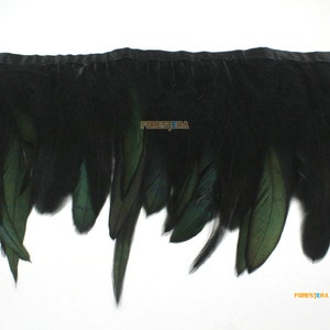 1 Yard Black Green Feather Trim (YM161)