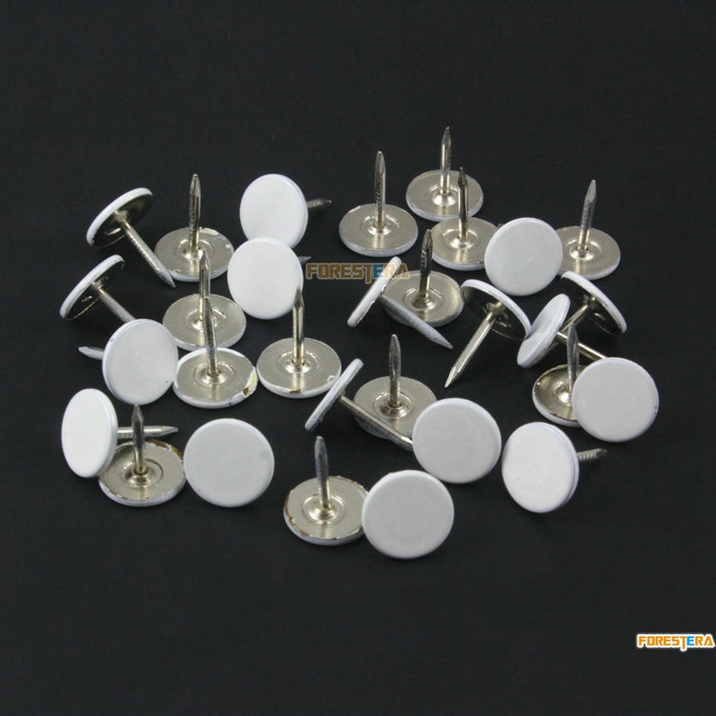 50Pcs White Flat Upholstery Tacks Nails White Tacks 11x13mm Etsy