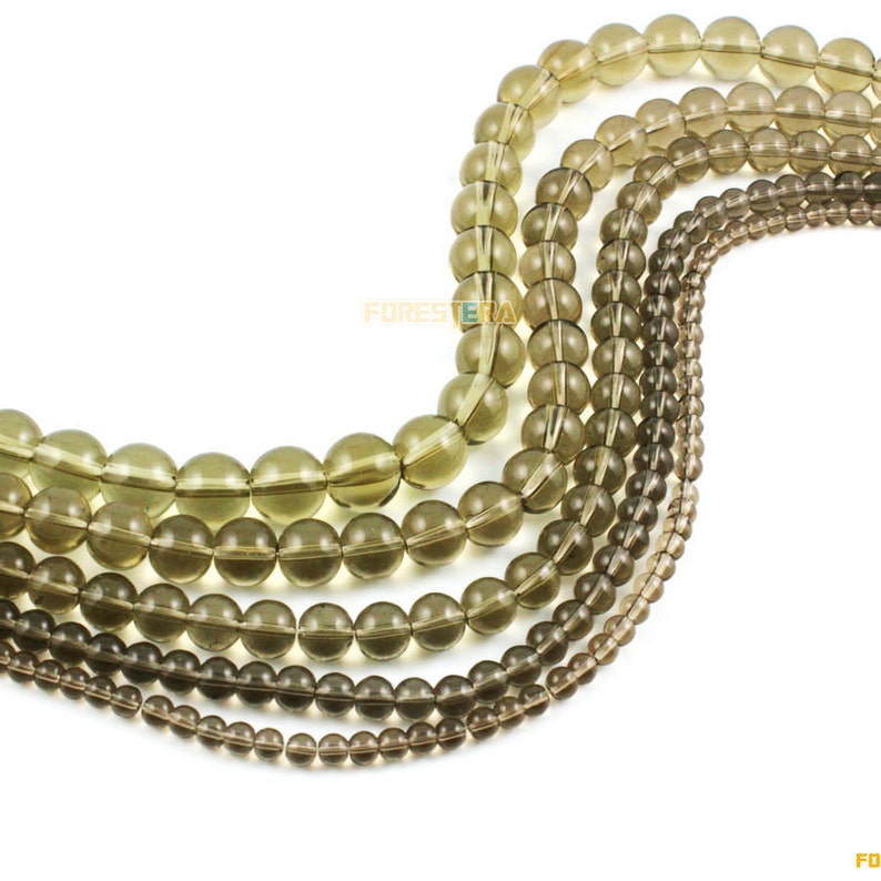 10mm Smoky Quartz Glass Bead Brown Glass Bead for Jewelry BEAD-A08-10