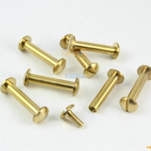 20 Pezzi 8-20mm Pelle Craft Belt Portafoglio Solid Brass Rivet Chicago Screw Cambered Head (PABR17)