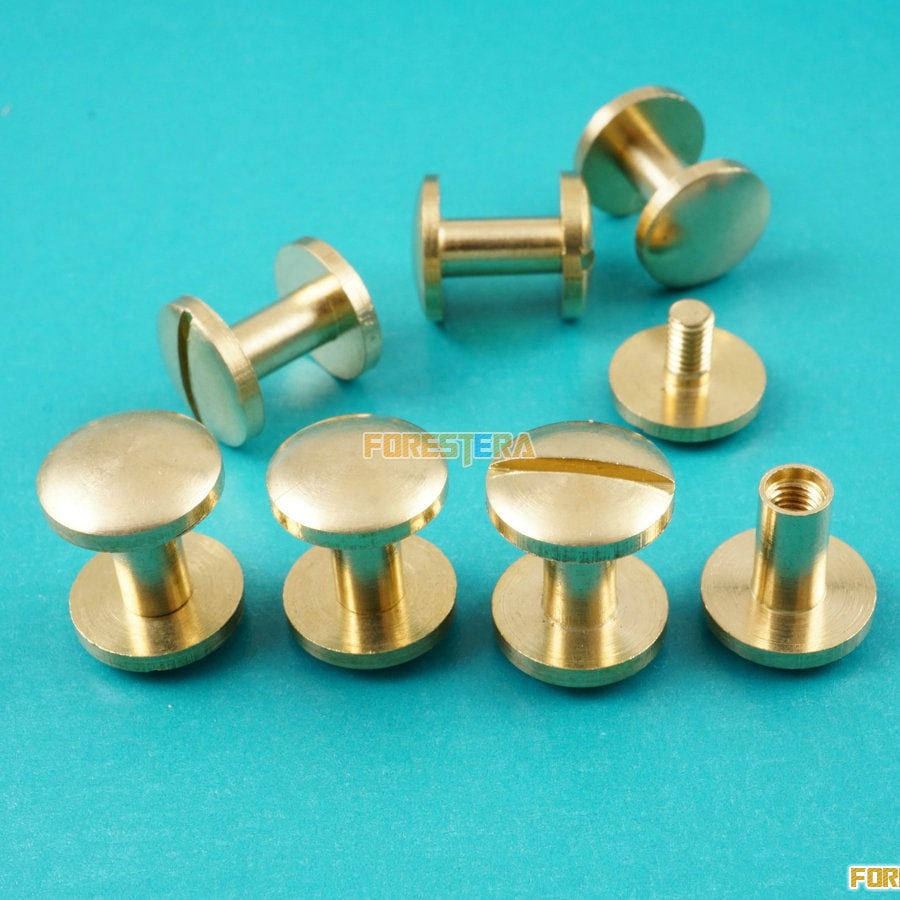 108mm Solid Brass Rivet Chicago Screw for Leather Craft Belt Etsy