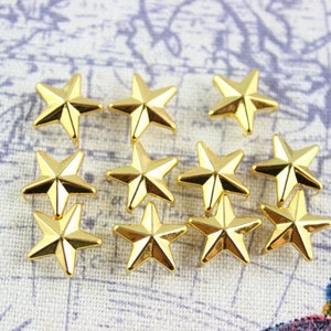 300Pcs 12mm GOLD STAR Studs Metal Studs (JS12)