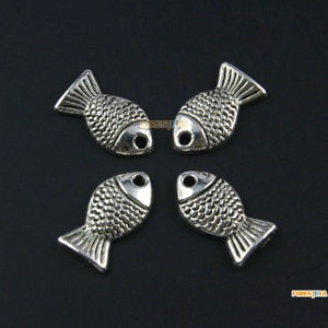 50Pcs Antique Silver Mermaid Charm Fish Pendant 13x7mm (PND1344)