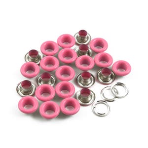 Size: 8*4*4mm (OD * ID * Height) Pink Round Eyelet Grommet (PINK-RG08)
