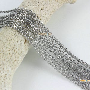 1Pcs 16ft {5m} 1.8x2.5mm Stainless Steel Necklace Chains Jewelry Links Oval Chains (PND1632)