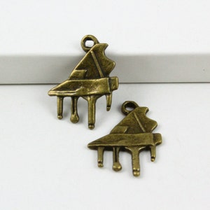 50Pcs Antique Brass piano Charm piano Pendant 17x15mm (PND368)