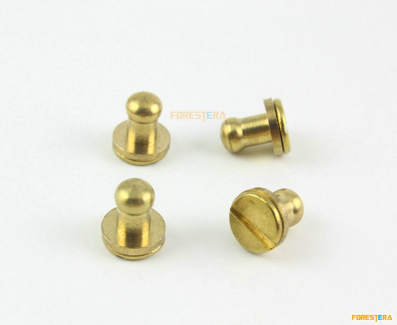 30pcs 5mm Round Head Solid Brass Rivet Chicago Screw for Etsy