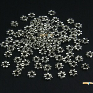 200Pcs Antique Silver Bead Spacer Round Bead Spacer For Jewerly 5mm (PND1384)