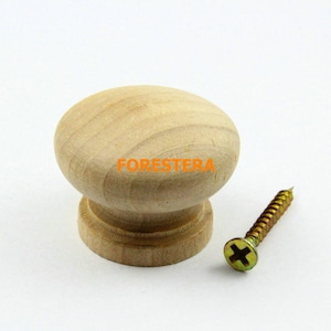 1Pcs Unfinished Wood Knob Wooden Dresser Handle Drawer Knob Pull Cabinet Cupboard Handle Knob 34x28mm (WKN7)