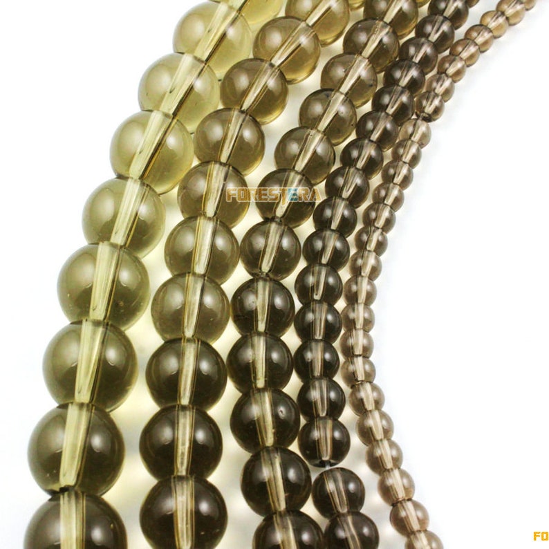 10mm Smoky Quartz Glass Bead Brown Glass Bead for Jewelry BEAD-A08-10