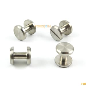20 Set 10*7mm 304 Stainless Steel Rivet Chicago Screw for Leather Craft Flat Head (SSF10X7)