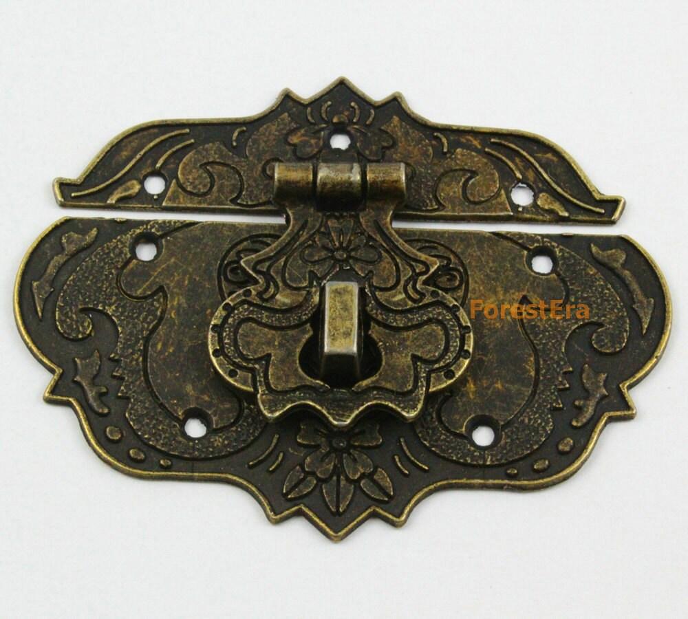 1pcs Antique Brass Jewelry Box Hasp Latch Lock 7755mm With Etsy