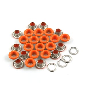 Size: 8*4*4mm (OD * ID * Height) Orange Round Eyelet Grommet (ORANGE-RG08)