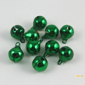 40Pcs 12mm Green Bells Jingle Bells Christmas Bells Pet Bells (Bell16)