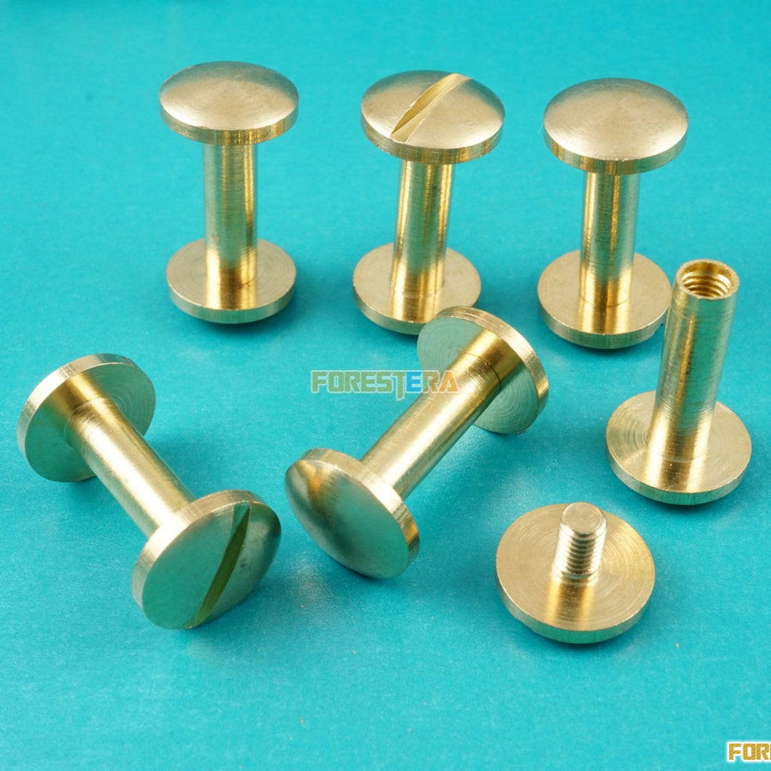 10*13mm Solid Brass Rivet Chicago Screw for Leather Craft Belt Wallet ...