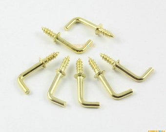 100Pcs Gold Jewelry Box Hook L Hook 17x7mm (LH17X7)