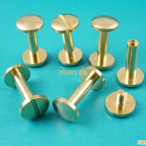10/15 mm Solid Brass Rivet Chicago Screw per Portafoglio cintura di pelle craft / Cambered Head (RB10X15)