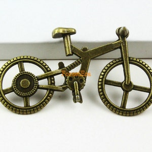 6Pcs Antique Brass Bike Charm Bike Pendant 52x30mm (PND901)
