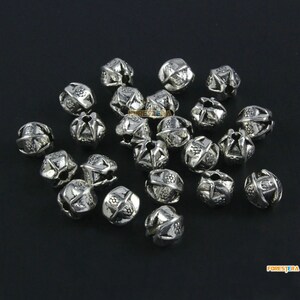 50Pcs Antique Silver Bead Spacer Polygonal Bead Spacer For Jewerly 7.5mm (PND1470)